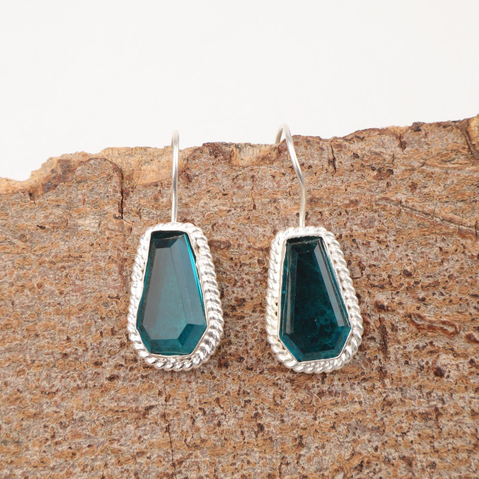 

Friendship Day Sale Coffin Apatite Stone Trendy Drop Earrings Jewelry 925 Silver EE-137-2