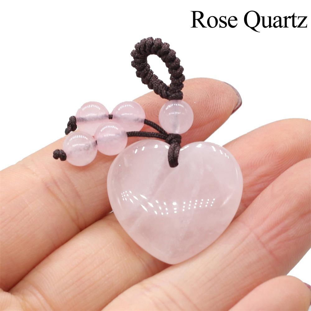 

1 шт. брелок в форме сердца из натурального камня, брелок в стиле Ins Reiki Healing Crystal Agate Amethyst Jewel Stone для женщин, ювелирные изделия, подарок на День матери и День отца 1Pc-25×25mm