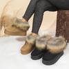 Women's Lightweight Comfortable Cold Warm Padded Snow Boots Non-slip Wear-resistant Outdoor Casual Sneakers Fur Mouth Cotton Boots