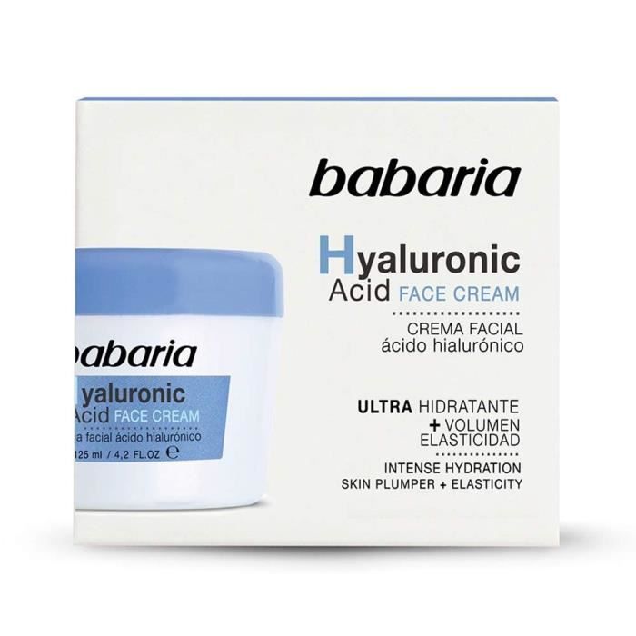 Babaria Crema Facial Con Ácido Hialurónico Hidrata,aporta Volumen,disminuye La Flacidez Y Protege La Piel,gracias Al Filtro Solar.
