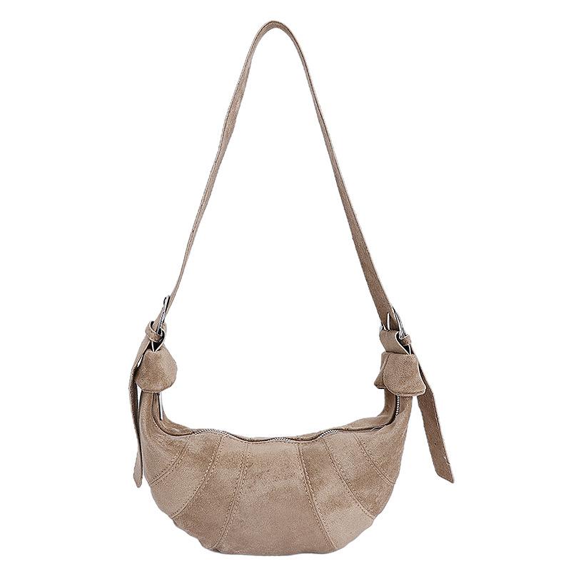

Slack retro suede bag messenger bag women s large-capacity croissant bag women s versatile fashion commuter shoulder bag