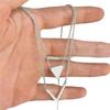 Elegant Geometric V-Shape Triangle Pendant Double Layer Necklace with Delicate Chain