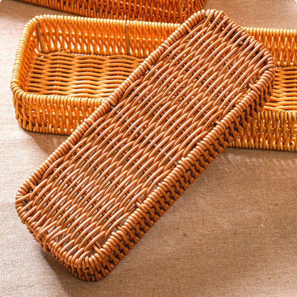 Hardness Bread Fruit Vegetables Basket Handwoven Rattan Basket  Restaurant Serving Tabletop Display