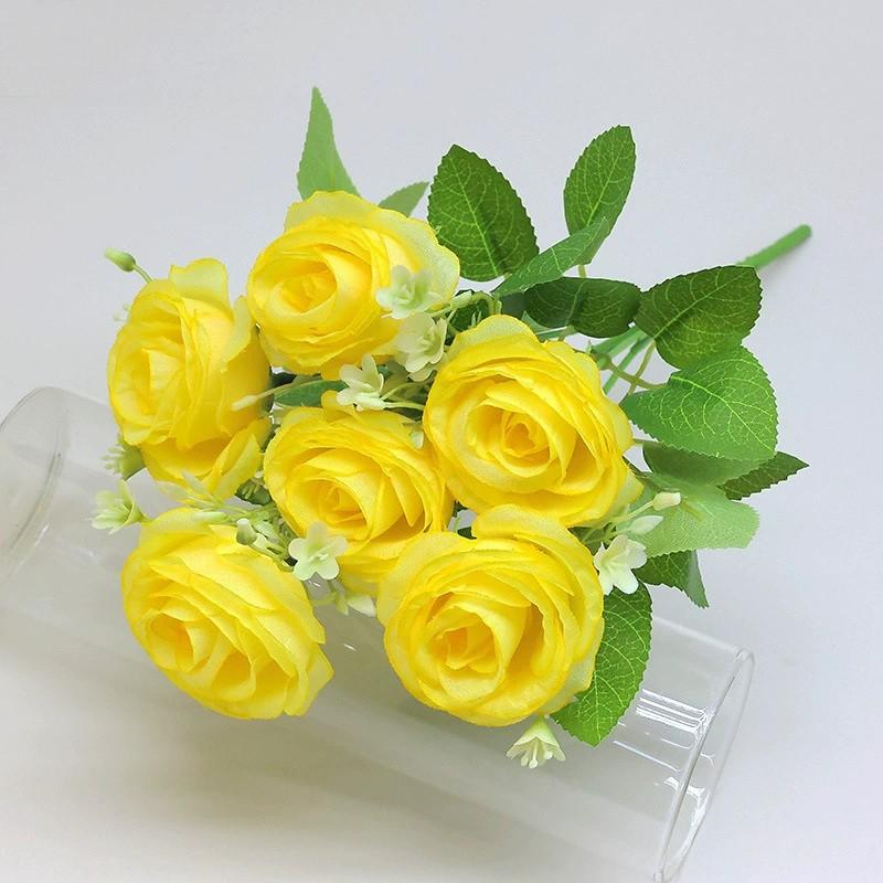 

Искусственные розы, свадебная невеста держит букет, украшение гостиной цветочной композицией, градиентные розы, искусственные цветы One Size жёлтый