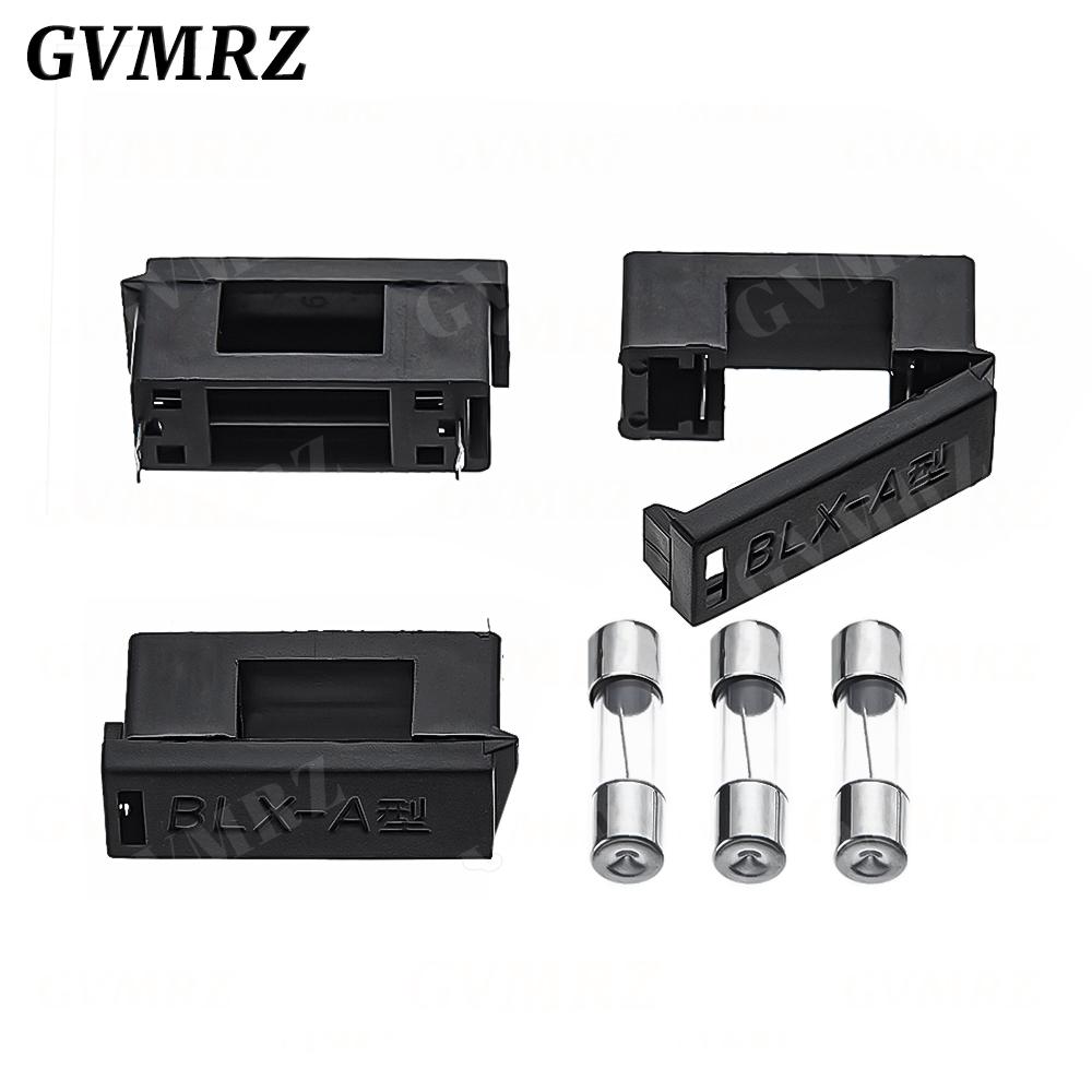10PCS/lot BLX-A 5*20MM BLACK GLASS FUSE HOLDER 5*20 Insurance Tube Socket Fuseholder for 5X20MM 5X20 Fuse PCB BOARD