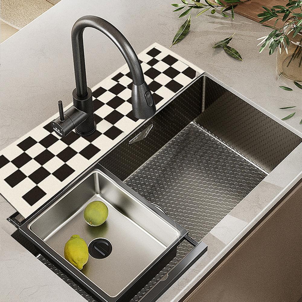 Classic Sink Faucet Drain Pad Table Mat Toilet Diatom Mud Moisture-wicking Pad Slip-resistant Anti-mildew Mat for Kitchen Countertop Dining