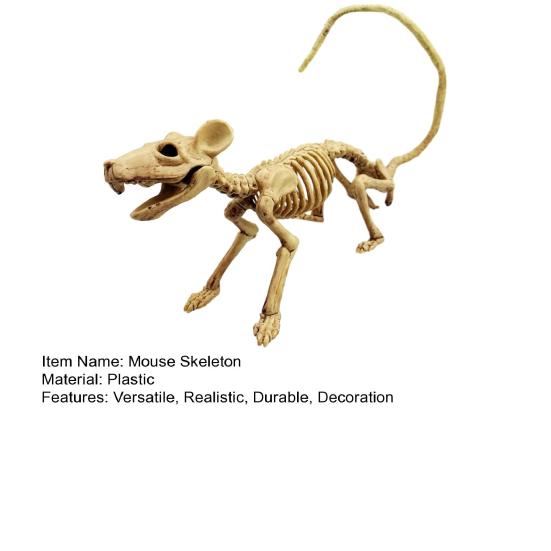 Ornament de schelet de șoarece de Halloween înfiorător, realist, os de schelet de animale pentru decorare festivă de petrecere