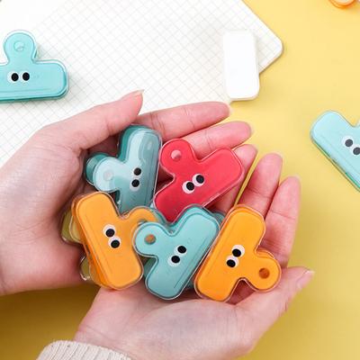 Niedliche Acryl-Taschenclips mit großen Augen Wiederverwendbare Snackbeutelklammern Starker Halt Kunststoffclips für Papier Dokumentenorganisation Büro Schule Zuhause