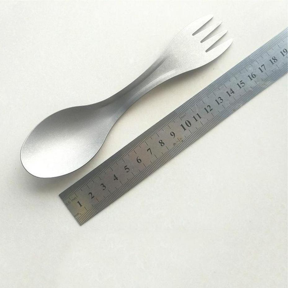 1 Pcs Titanium Alloy Picnic Cutlery Knife Fork Spoon Outdoor Camping Ultralight Portable Multi Tools Picnic Barbecue Spoon белый