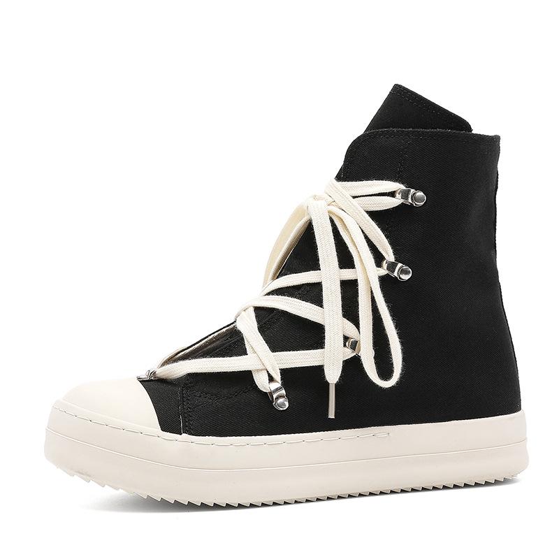 Nischen-High-Top-Canvas-Vulkanisierte Herrenschuhe mit Seitenreißverschluss - Trendiges und vielseitiges Freizeit-Schuhwerk 2025