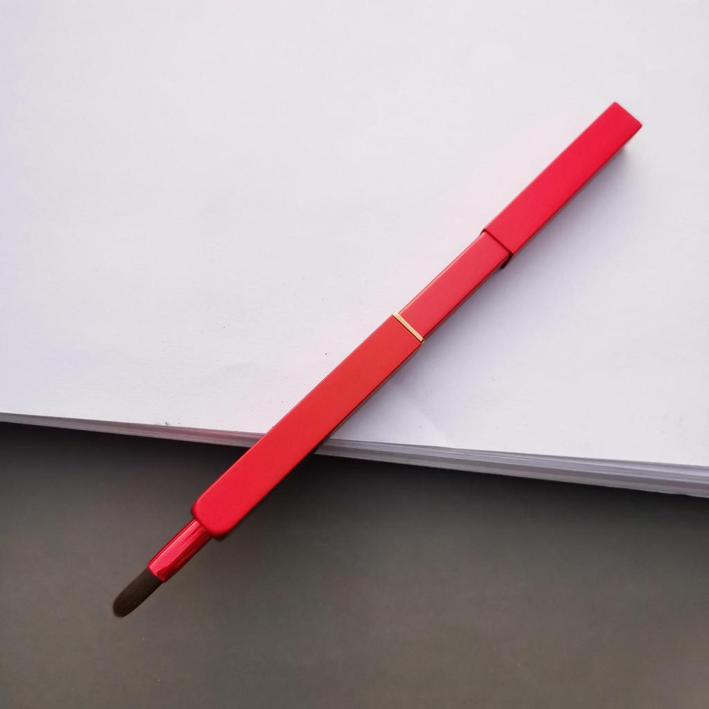 Compact Retractable Lip & Eye Makeup Brush with Lid