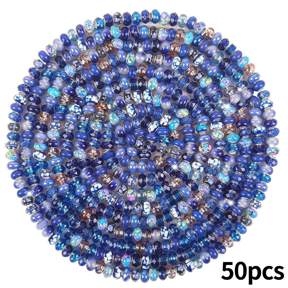 Mărgele cu găuri mari în stil european de rășină 30/50/100, margele distanțiere pentru producția de bijuterii, diverse margele mari europene libere și colorate