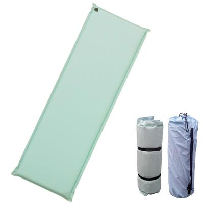 Self-inflating, Reversible Inflatable Mat In Pastel Green for Naps and Outdoor Use, Includes Storage Bag