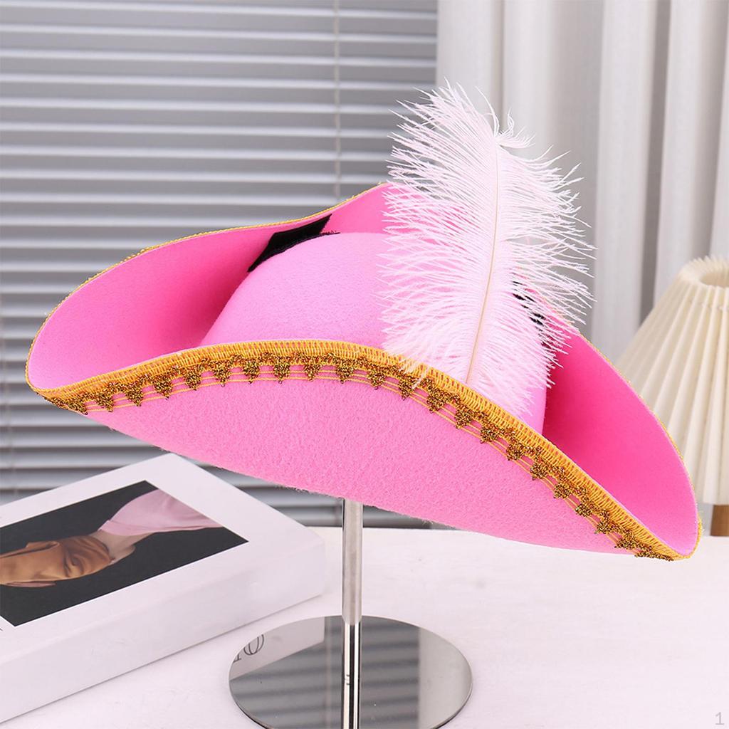 Pirate Hat Birthday Comfortable Gift Headdress Halloween Festival with Feather