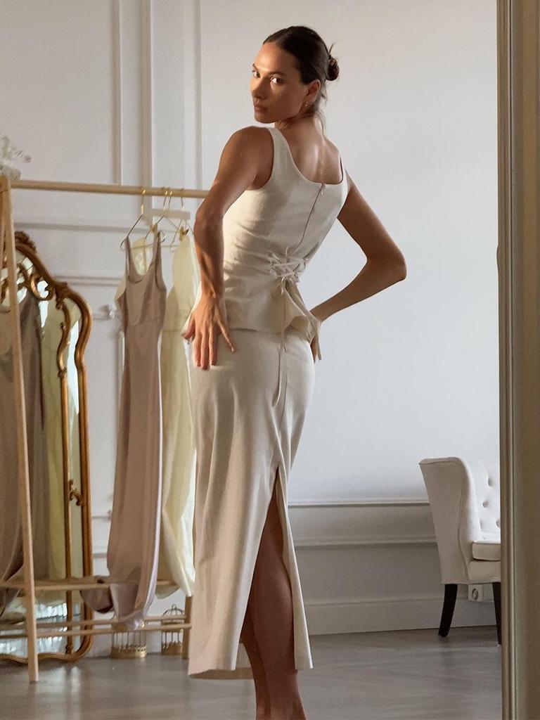 2026 Frühjahr/Sommer Träger-Slipkleid Set: Spaghetti-Träger Taillenbetonendes Oberteil + Fishtail-Rock für Damen