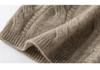 Unisex 100% Pure Cashmere Cable Knit Neck Warmer - Stylish, Solid-Color, Cozy Gaiter for Autumn & Winter.