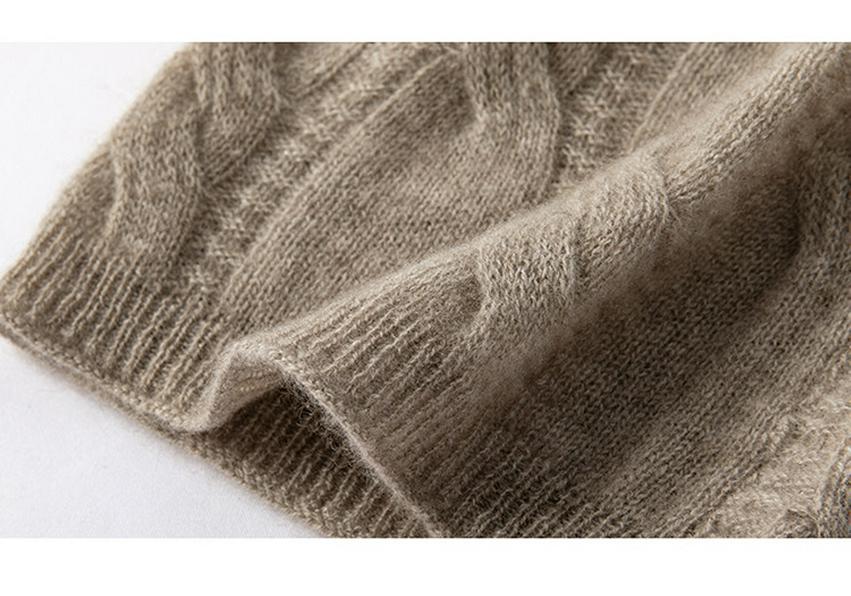 Unisex 100% Pure Cashmere Cable Knit Neck Warmer - Stylish, Solid-Color, Cozy Gaiter for Autumn & Winter.