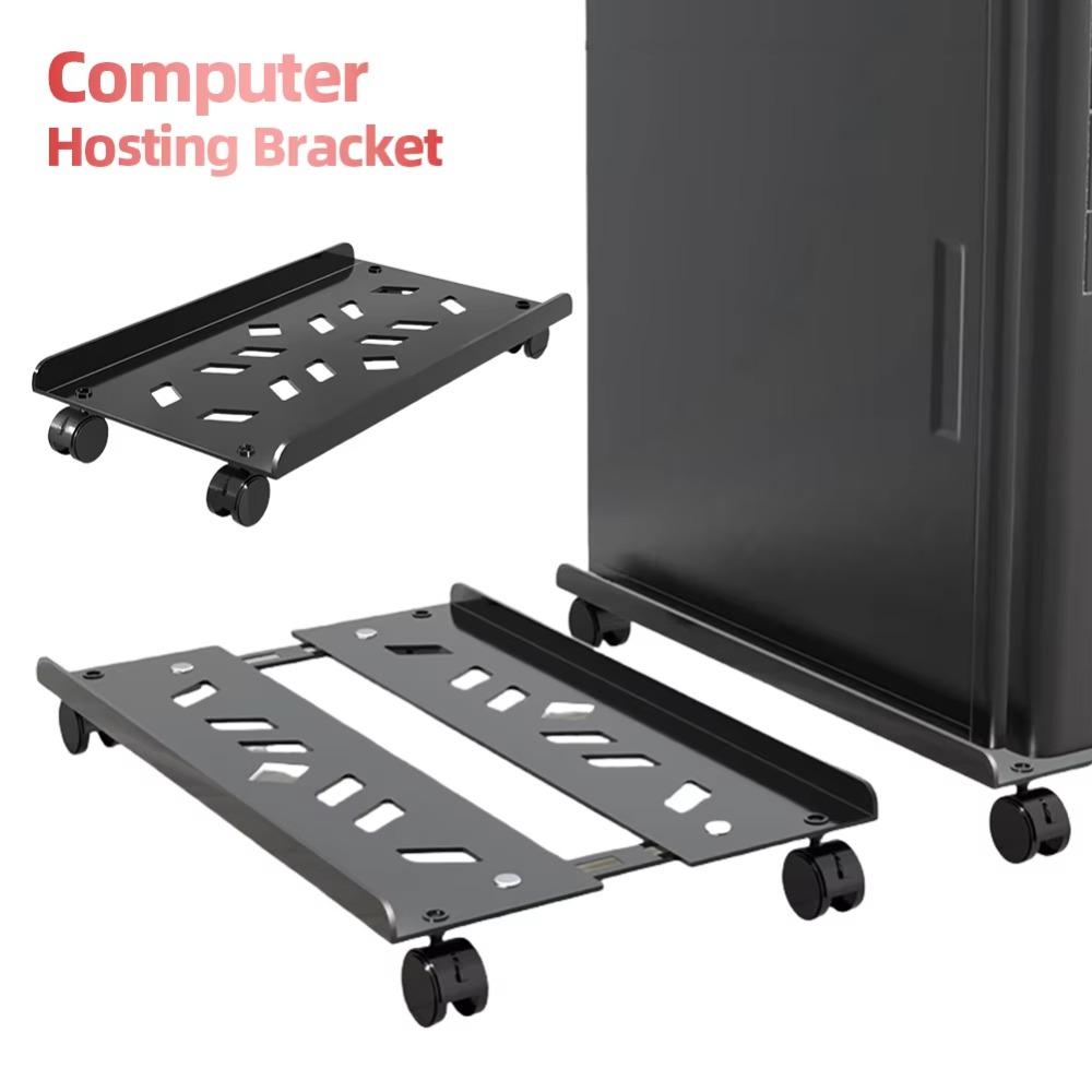 

Adjustable Computer Tower Stand Telescopic Steel PC Tower Stand Mobile CPU Stand Fits Most PC Fixed-White-Style B