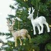 Shimmering Deer Christmas Tree Decoration, Plastic Ornament with Integrated Hanging Loop for a Bright Seasonal Accent