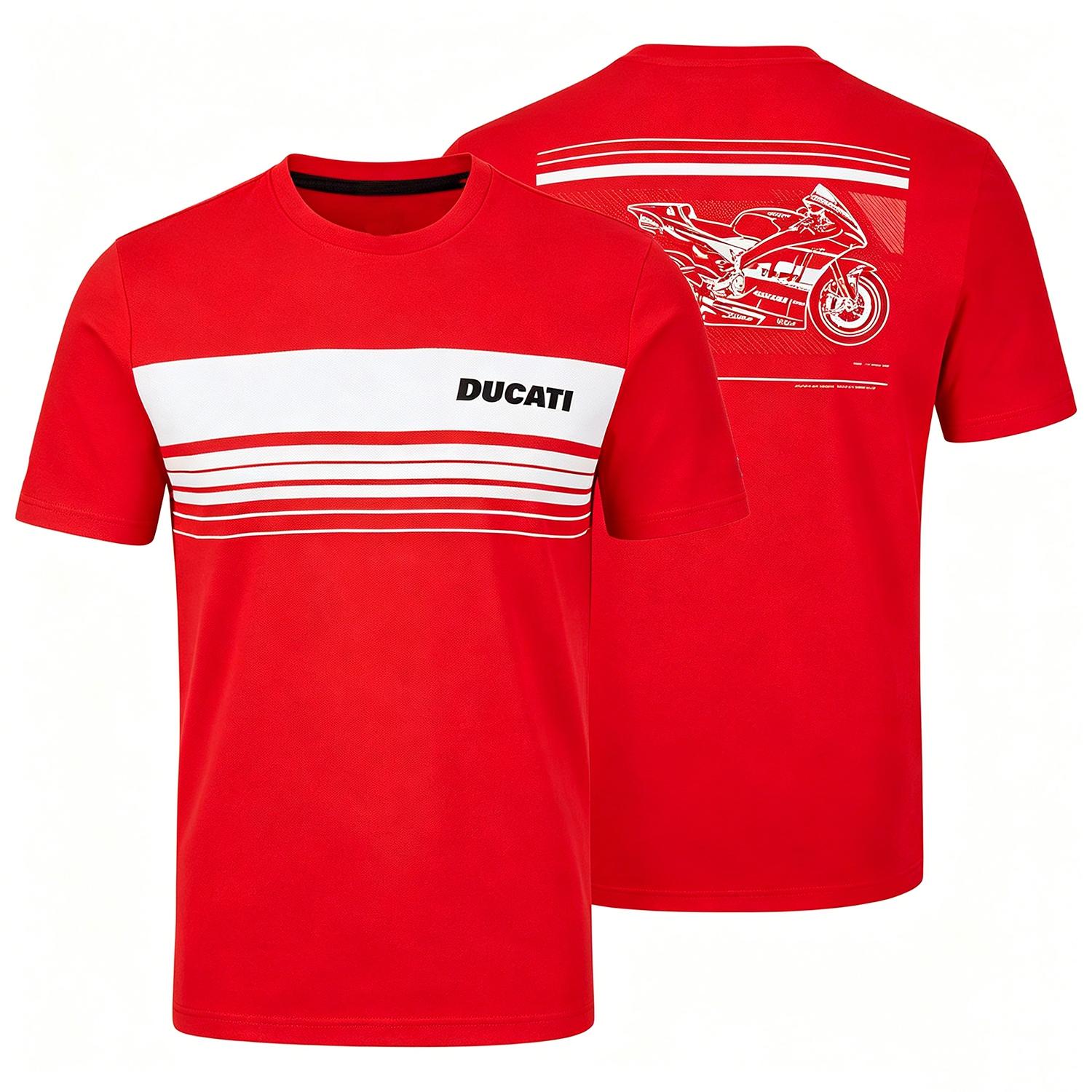 Ducati Heren  Corse Racing T-shirt Korte Mouw Heren T-shirt MotoGP Racing Print Korte Mouw Casual Tops 2XL