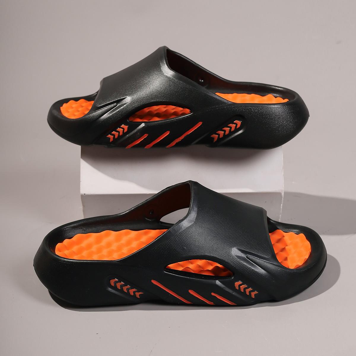 

Летние мужские модные тапочки, дышащая обувь, тапочки с открытым носком, удобные сандалии для дома и улицы 44-45