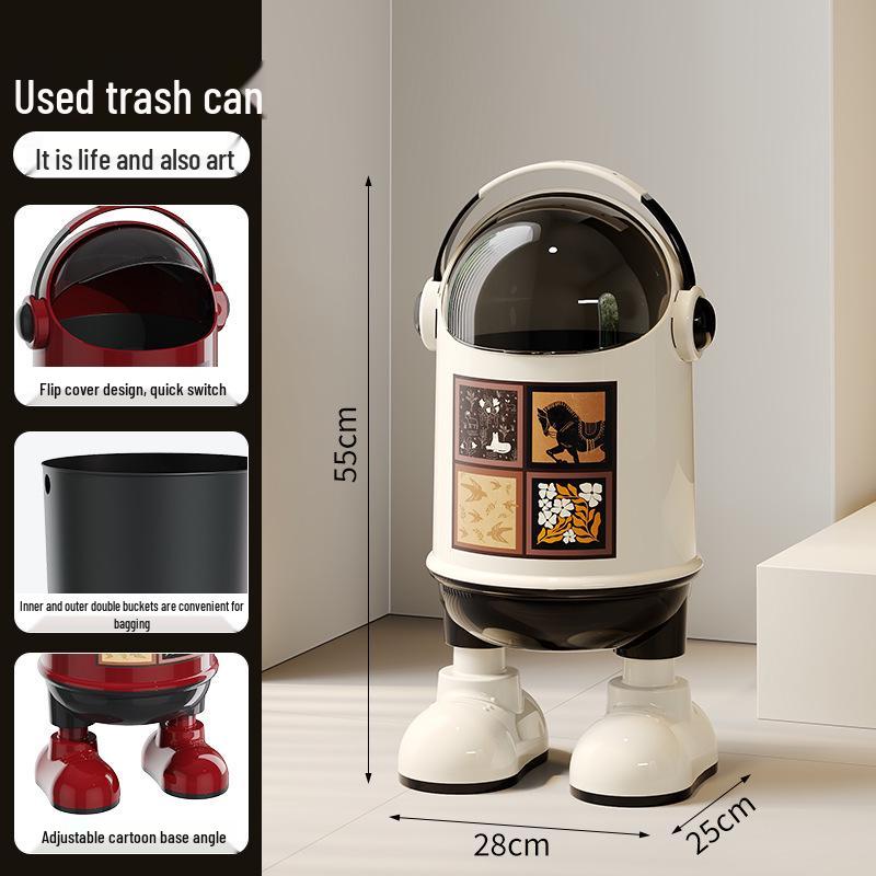 High-End Large Capacity Trash Can with Lid for Kitchen, Living Room, and Bedroom