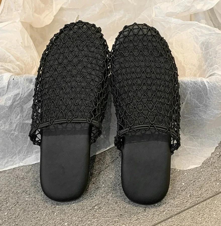 Mesh Women's Slippers Flats Designer Shoes Casual Woman Sandals Summer 2025 Fashion Flip Flops Walking Slides New Mujer Zapatos