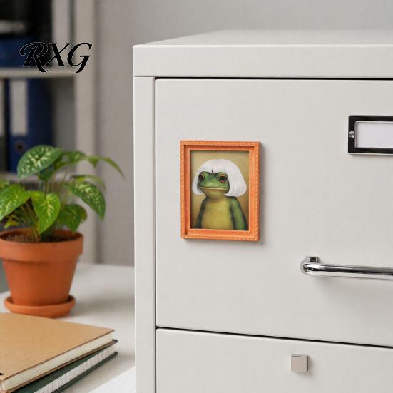 Hair Style Frog Magnet Abstract Refrigerator Magnet, Framed Hairstyle Fridge Animal Frame Home Kitchen Office Decoration Party Favors Magnetic