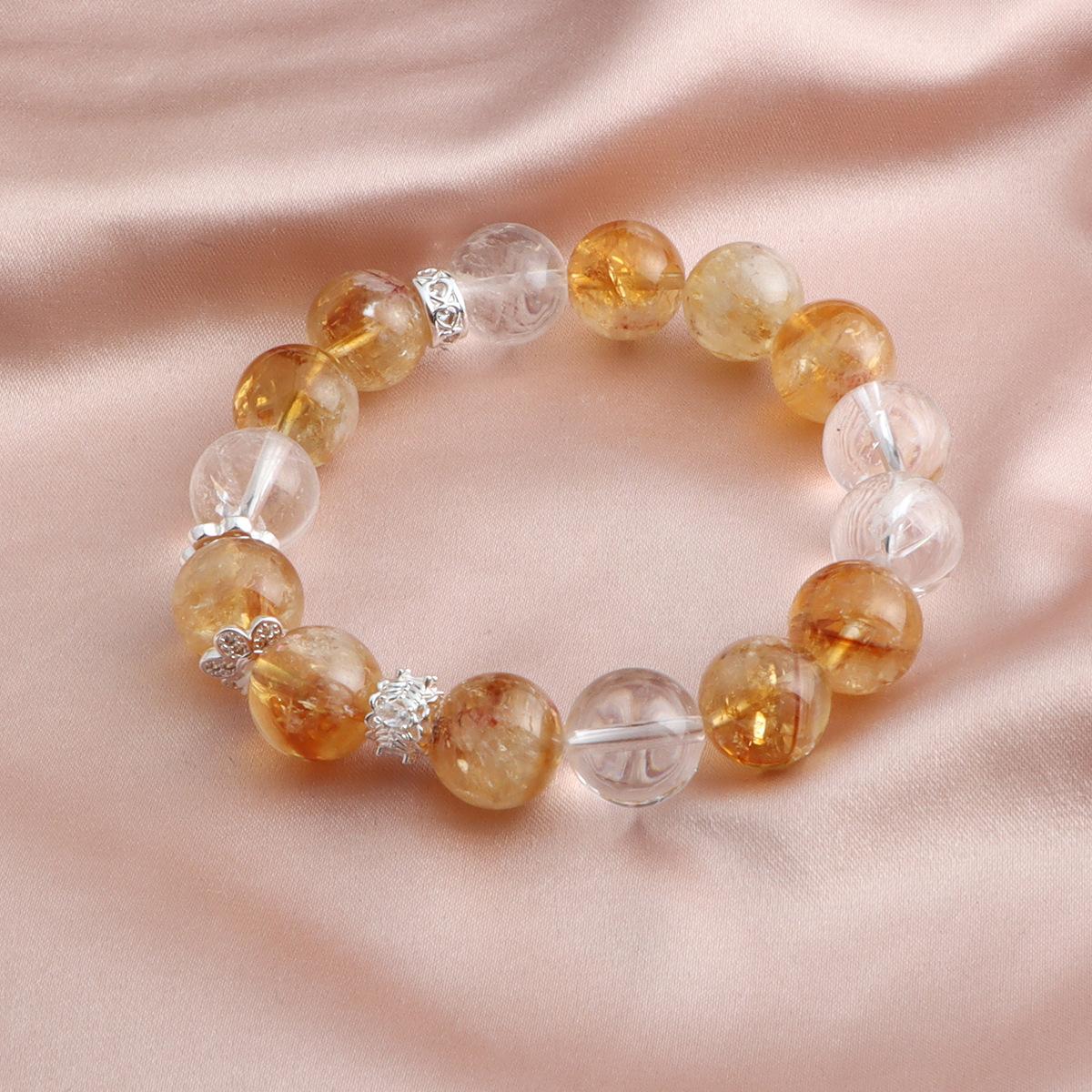 Natural citrine bracelet exquisite wealth gathering good luck bead bracelet