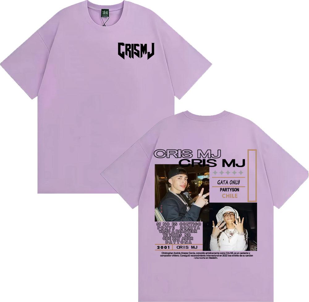Rapper CRIS MJ Tour Album 2025 Magliette Grafiche Unisex Donna Vintage Anni '90 Hip Hop Street T-shirt Casual 100% Cotone Maglietta Oversize