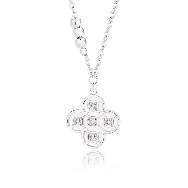 Money Four-leaf Clover Necklace for Women, Japanese and Korean Fashion, Light Luxury Style, High-end Australian Pendant Collarbone Chain