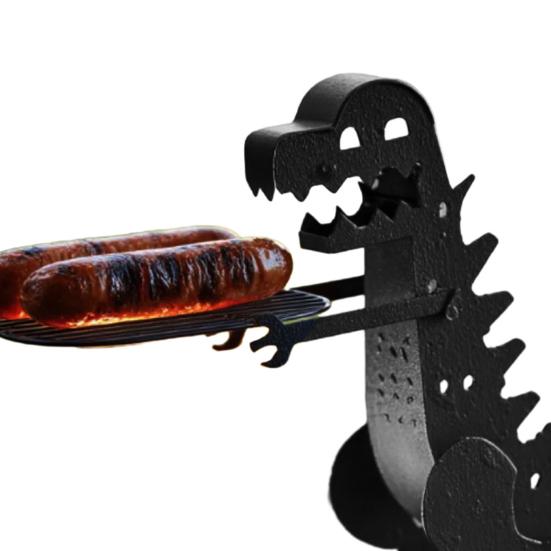 Zabawny Uchwyt na Kiełbaski BBQ Odporny na Rdzę Odporny na Ciepło Przenośny Campingowy Uchwyt na Grilla do Hot Dogów Przenośny Stojak Stojak na Kiełbaski