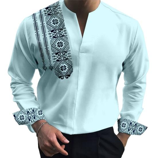 Podzim jaro Pánská košile s potiskem Slim Fit Dlouhé rukávy Výstřih do V Retro styl Barevně ladící svetr Formální Business Denní nošení Top