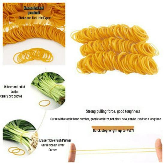 High Elasticity Durable Yellow Cowhide Rubber Bands for Packaging
