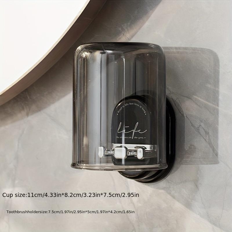 1ks Stojan na zubní kartáčky Elektrický zubní kartáček Kelímek na ústní vodu Bez vrtání Nástěnný Domácí Úložný stojan na kelímky na zubní kartáčky