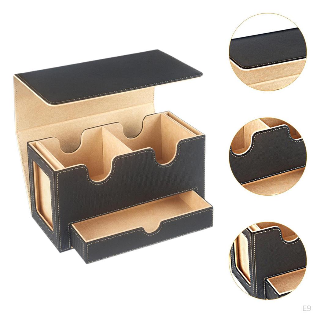 Card Deck Box Sturdy PU Leather Cards Protector Case Trading