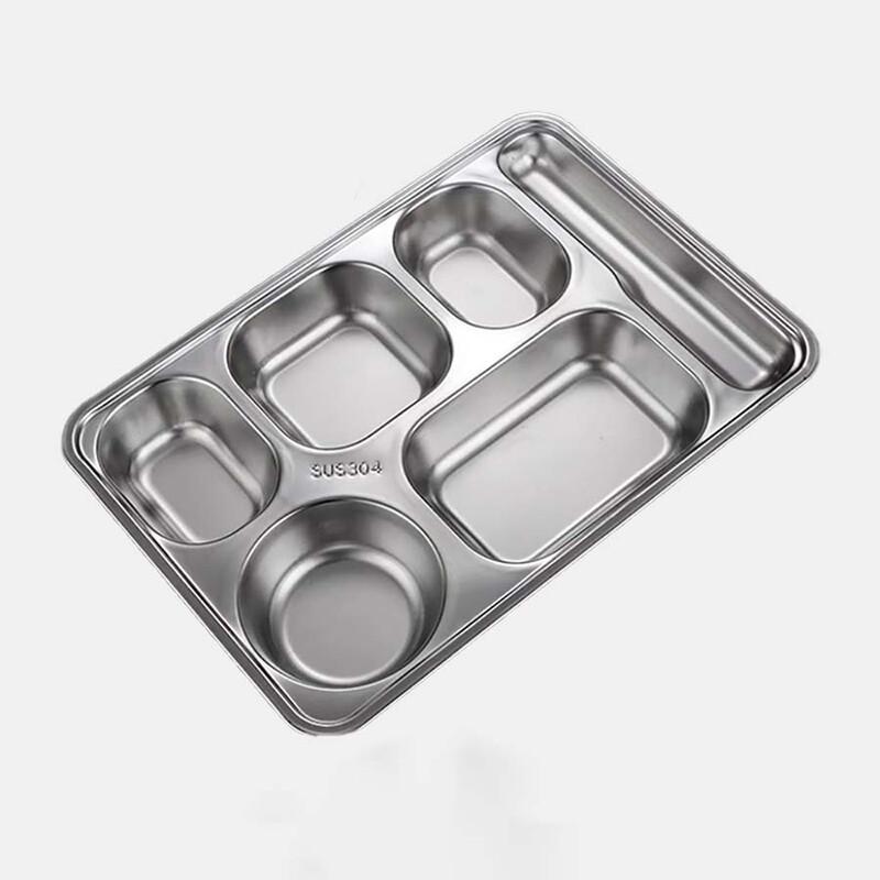 

Rectangular 304 Stainless Steel 5-Compartment Meal Tray