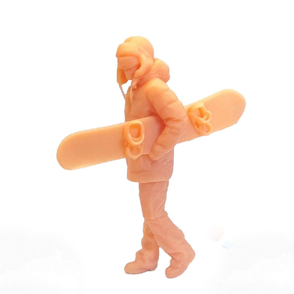 DIY Miniatures Garden Decoration Skiing Figures Resin Doll Model for Desk