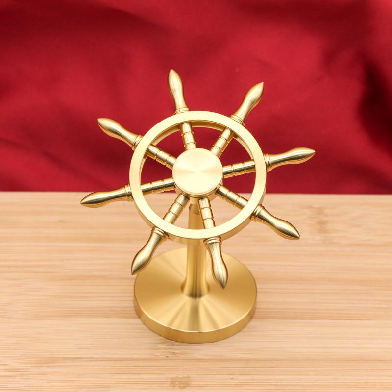 Brass Six-Sided Rotating Fortune Spinner Decompression Ornament