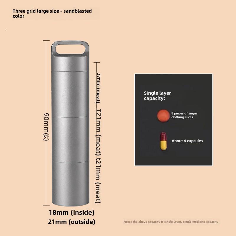 Caja de Medicamentos Portátil de Acero Inoxidable para Pastillas para el Corazón - Almacenamiento Pequeño Impermeable para Primeros Auxilios y Cuidado de Personas Mayores