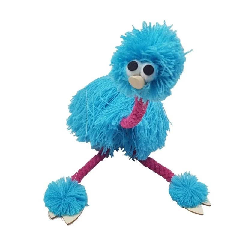 Flauschige Straußen-Marionette für interaktive Fadenpuppen-Show-Requisite, pädagogisches Spieldesign für fantasievolles Theaterspiel