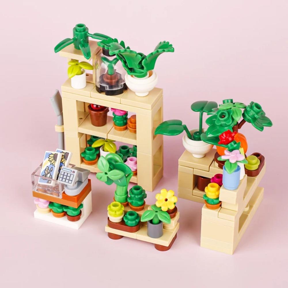 City Street Series Building Blocks Accessories Rail Transit Train Signal Light Railings Brick Toilet Flower Bed Phone Box Toy