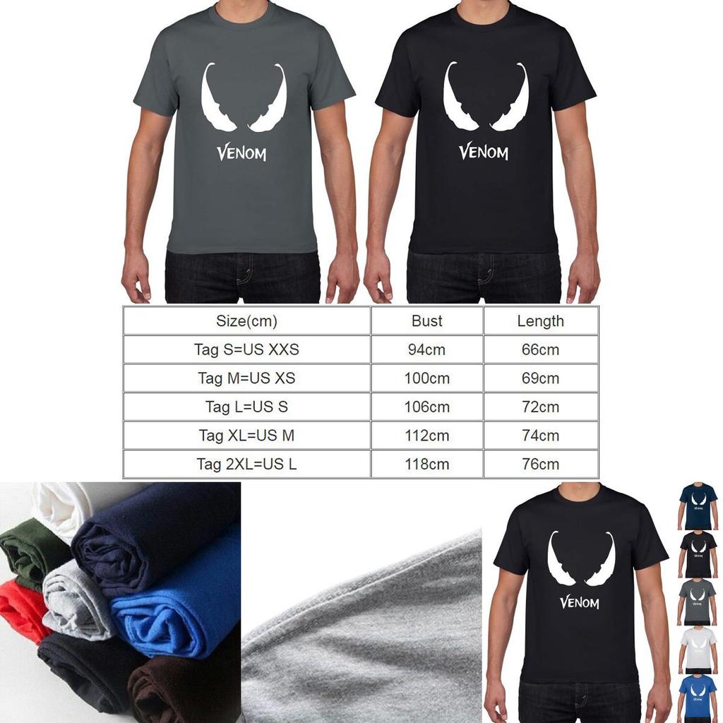 Stylish Comic Venom Spider-man Men Short Sleeve Crew Neck T-shirt For Casual Wear