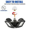360 Degree LED Garage Lights E27 40/60/80W Deformable Ceiling Lights 3 Panel Adjustable for Garage Ceiling Workshop