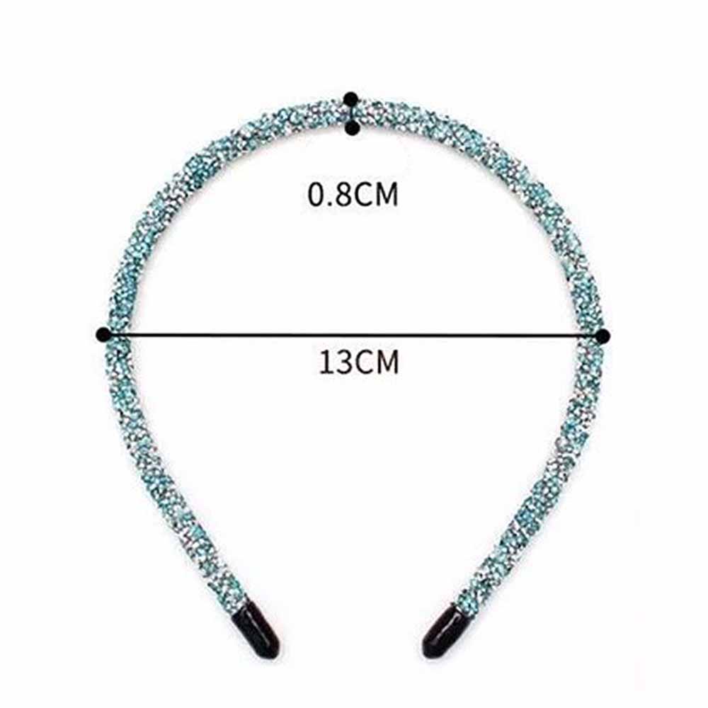 Korea Simple Crystal Rhinestone Headwear Soft Headhoop Headband Beads Bezel Hairband