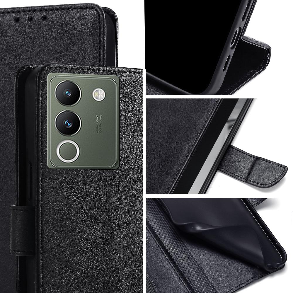 Retro Flip Wallet Case Für Vivo Y31 Y51 Y21 2020 Y20 V21E V21 V20 SE Y53S Y55S V23E Y39 Y29 Hülle PU Leder Holster Kartenfach Halter Handy Bumper