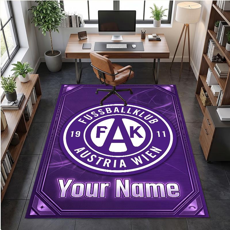 Crystal Velvet Rug Austria Wien FC Print Custom Name Text Floor Mat Home Decor