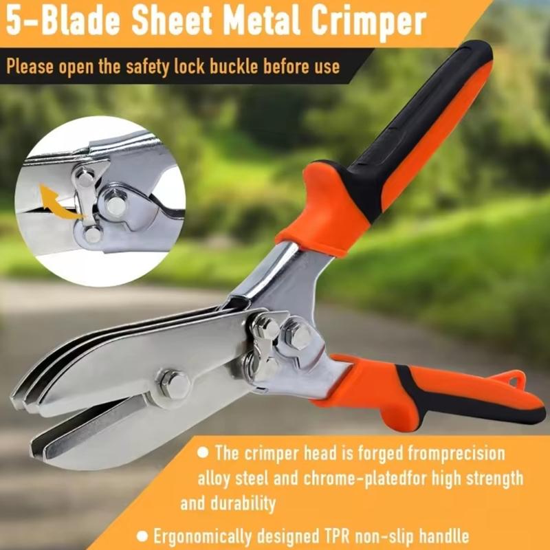 Heavy Duty High Carbon Steel Crimping Tool with Not Coating Manual Repair Tool for Sheet Metal Pipe HVAC Ductwork