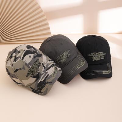European and American Outdoor Casual Soft Brim Hat, Unisex Tactical Seal Team Style, Hiking Baseball Cap for Men and Women