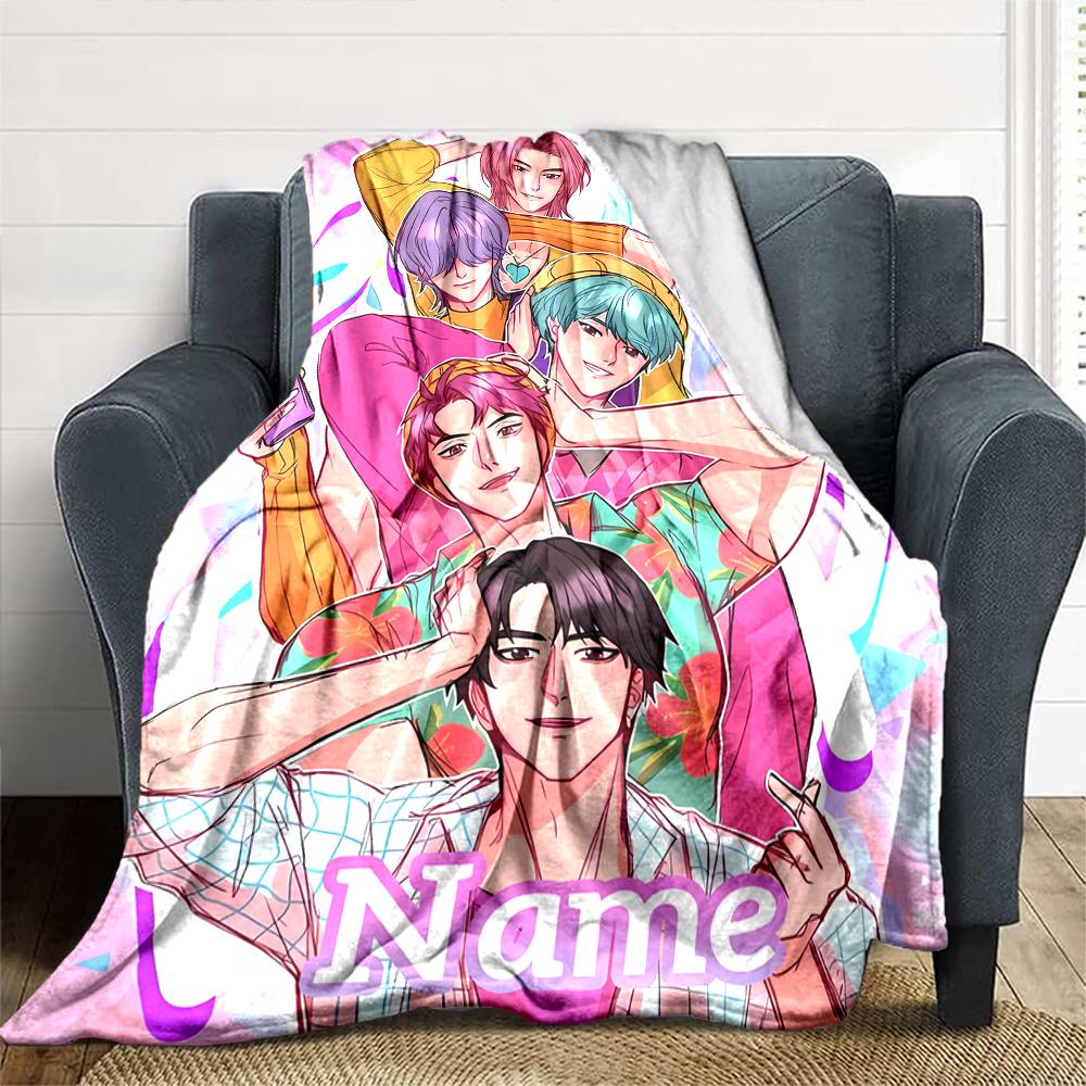Personalizza Nome Personalità KPOP Demon Hunters SAJA BOYS Coperta Morbida e Calda Divano Ufficio Letto Viaggio Coperta per Pausa Pranzo, Regalo Adatto a Tutte le Stagioni